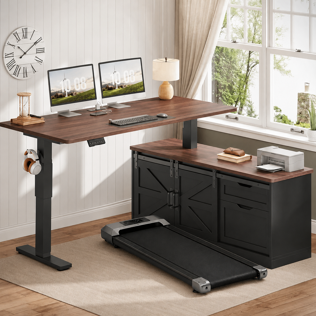 Executive Electric Standing Desk + Under Desk Treadmill Included