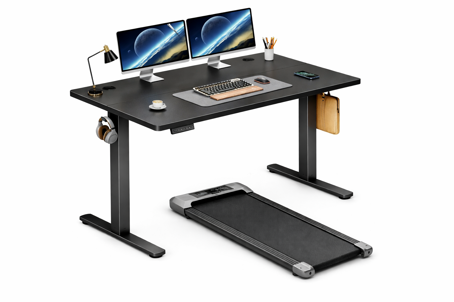Standing Desk Walking Pad Treadmill Set