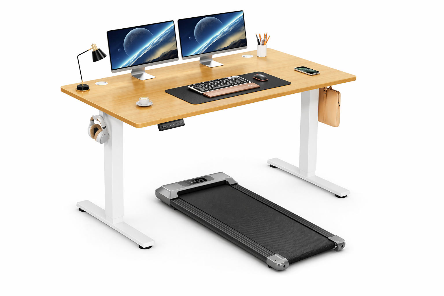 Standing Desk Walking Pad Treadmill Set