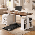 Modern 63" Electric Standing Desk + Under Desk Treadmill Included