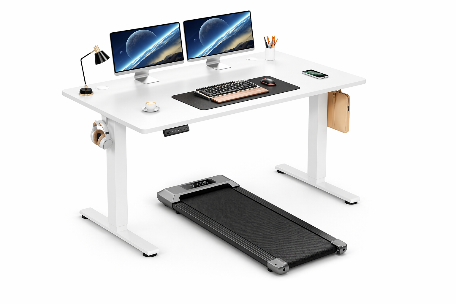 Standing Desk Walking Pad Treadmill Set