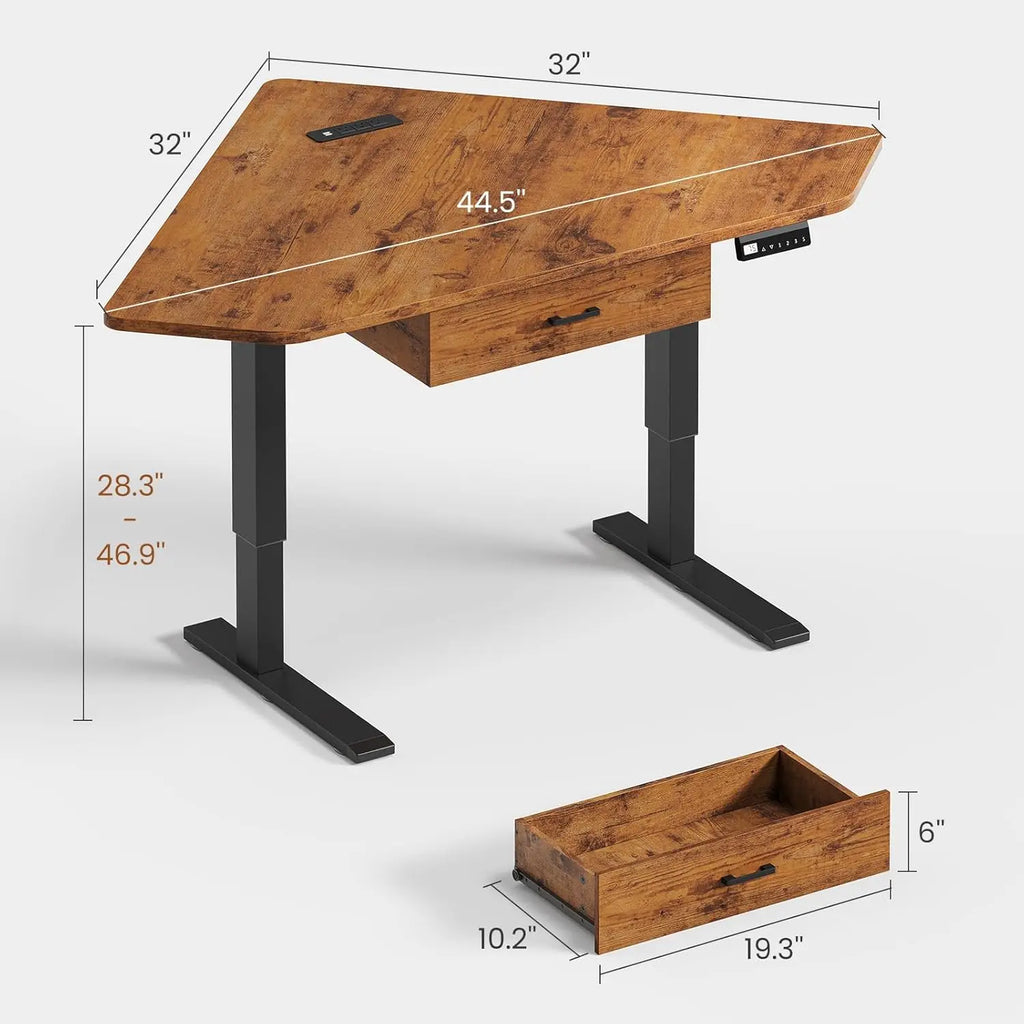 Corner Electric Standing Desk + Under Desk Walking Pad Bundle