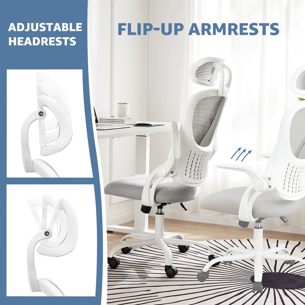 Mesh Office Desk Chair Flip-up Arms