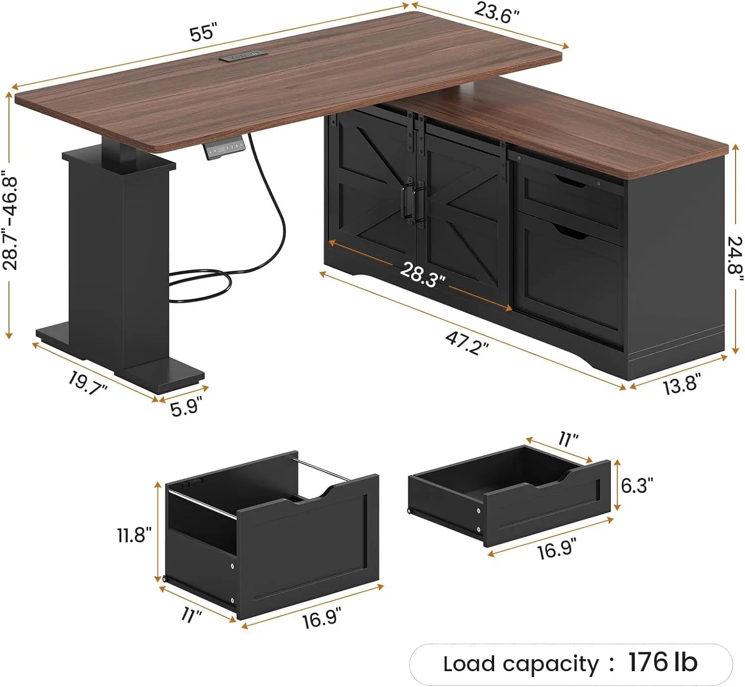 Executive Wood Standing Desk + Walking Pad Treadmill