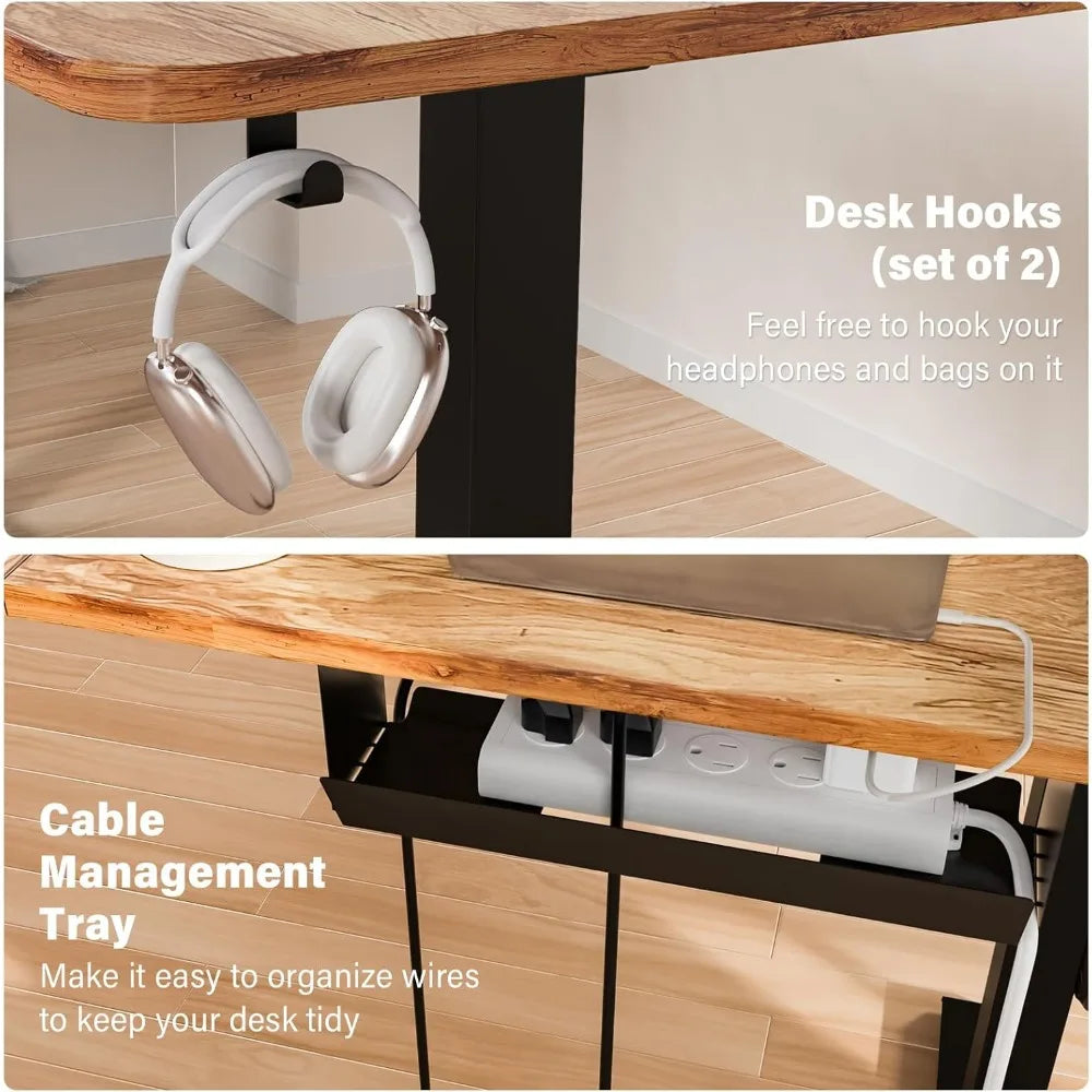 L Shaped Electric Standing Desk + Under Desk Treadmill Included