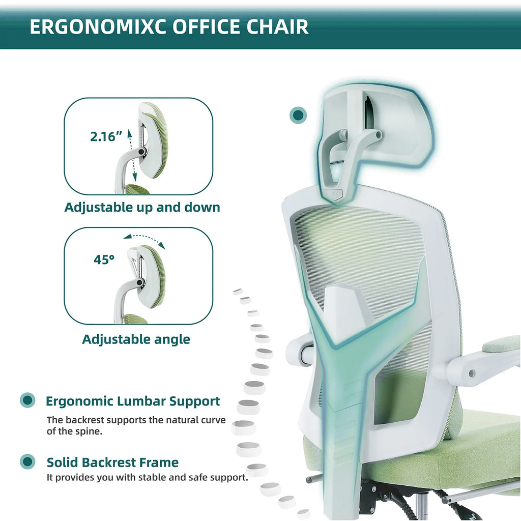 High Back Mesh Lumbar Swivel Rolling Chair