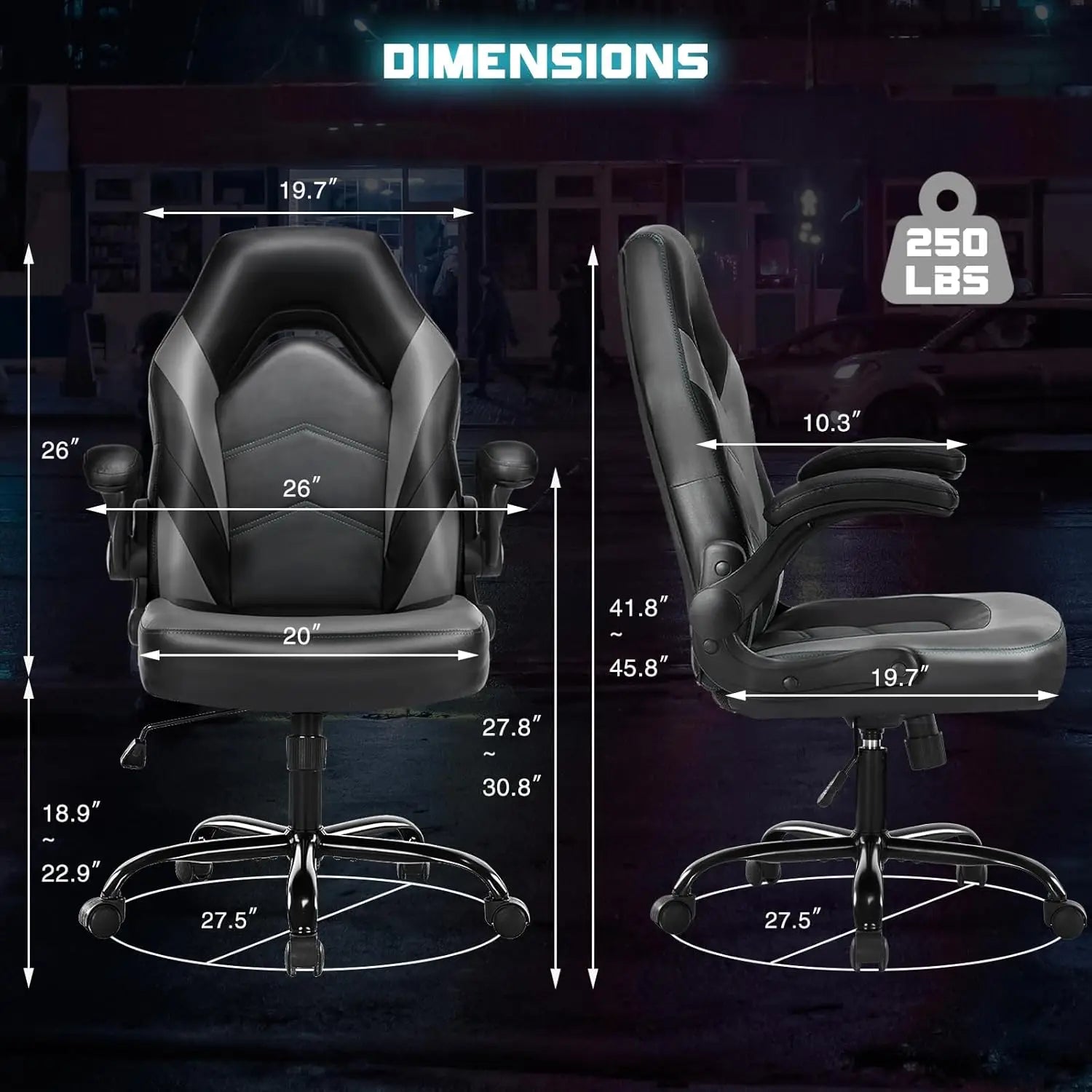 Ergonomic Adjustable Height Armrest Rolling Chair