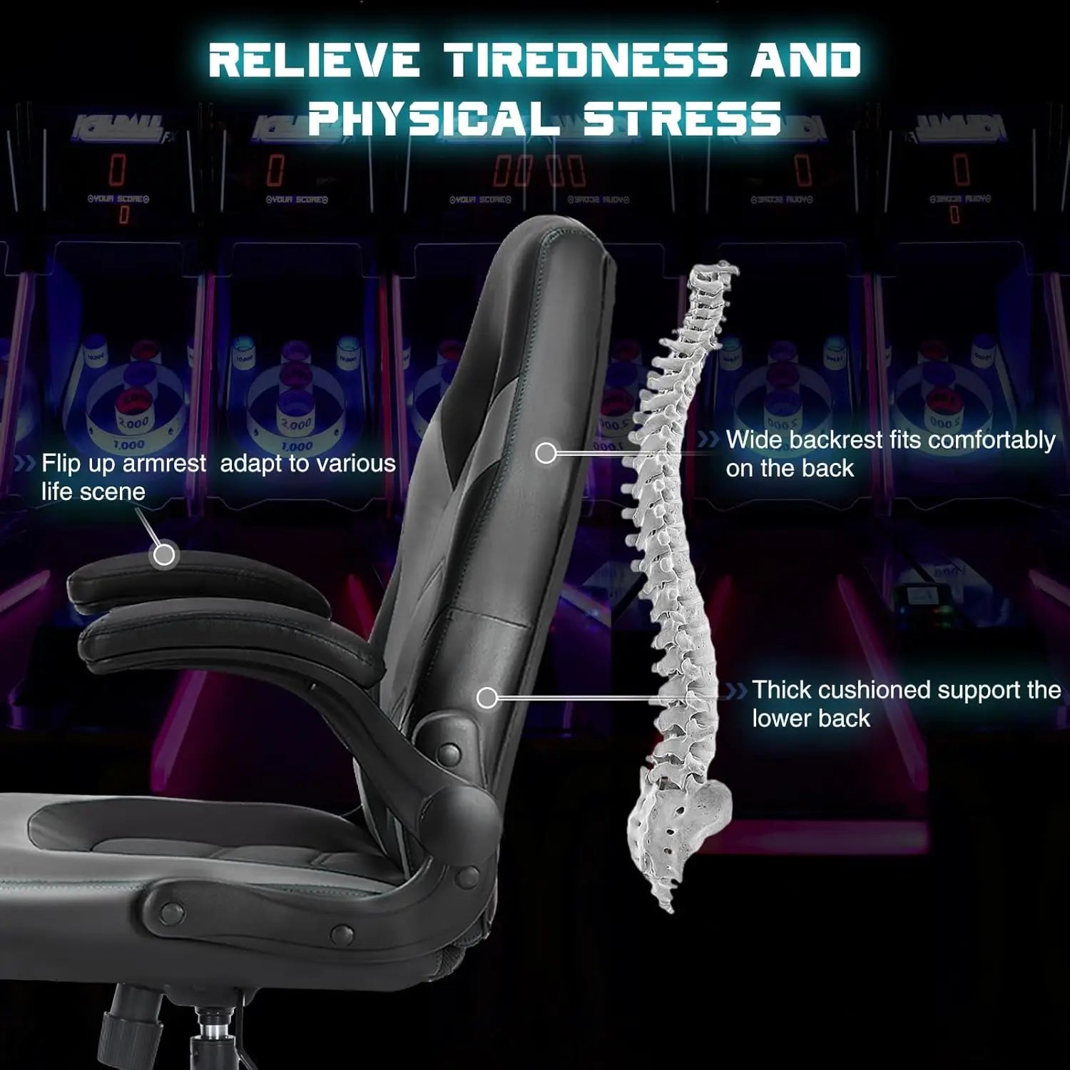 Ergonomic Adjustable Height Armrest Rolling Chair