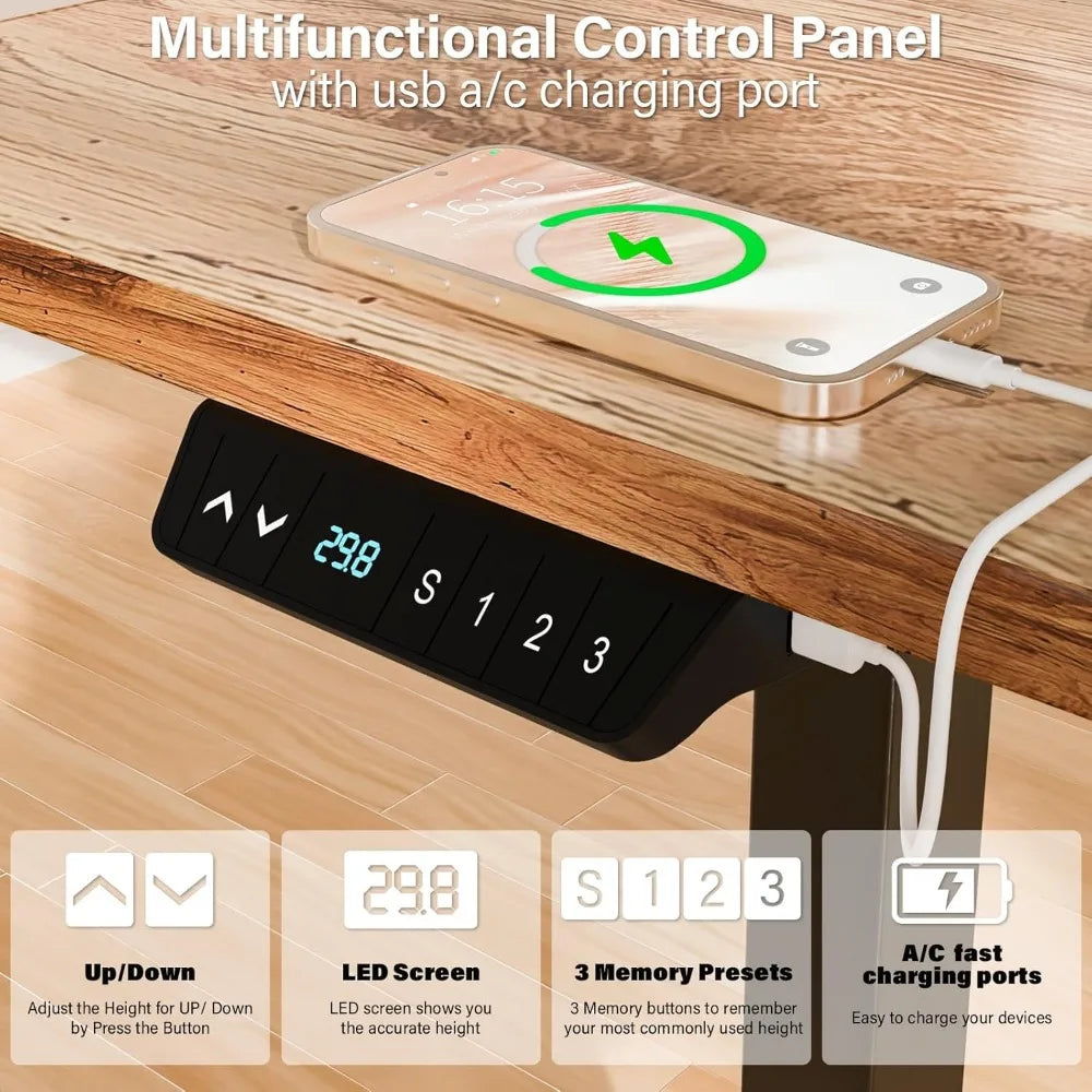 L Shaped Electric Standing Desk + Under Desk Treadmill Included