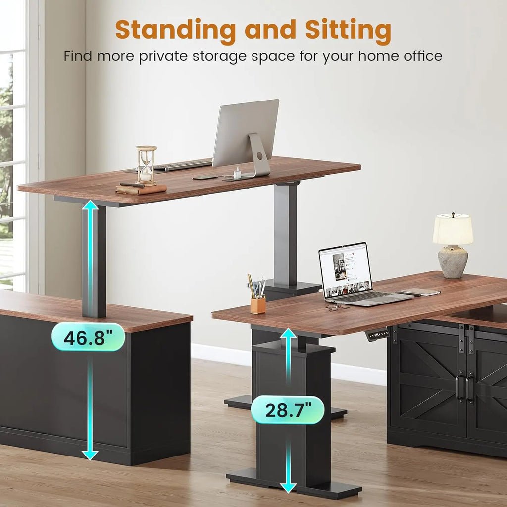 Executive Wood Standing Desk + Walking Pad Treadmill
