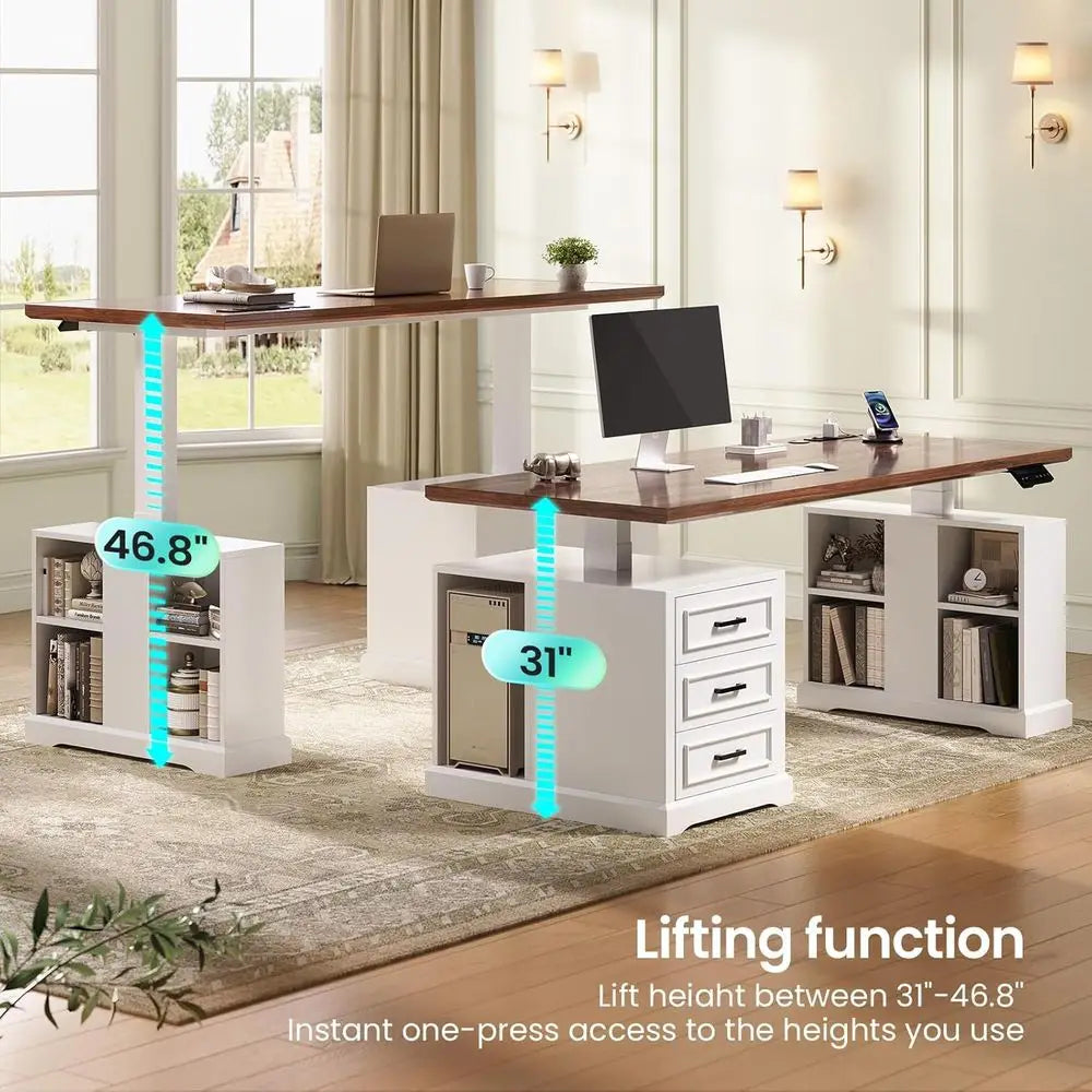 Treadmill Desk Combo - Modern 63" Electric Standing Desk + Under Desk Treadmill Included