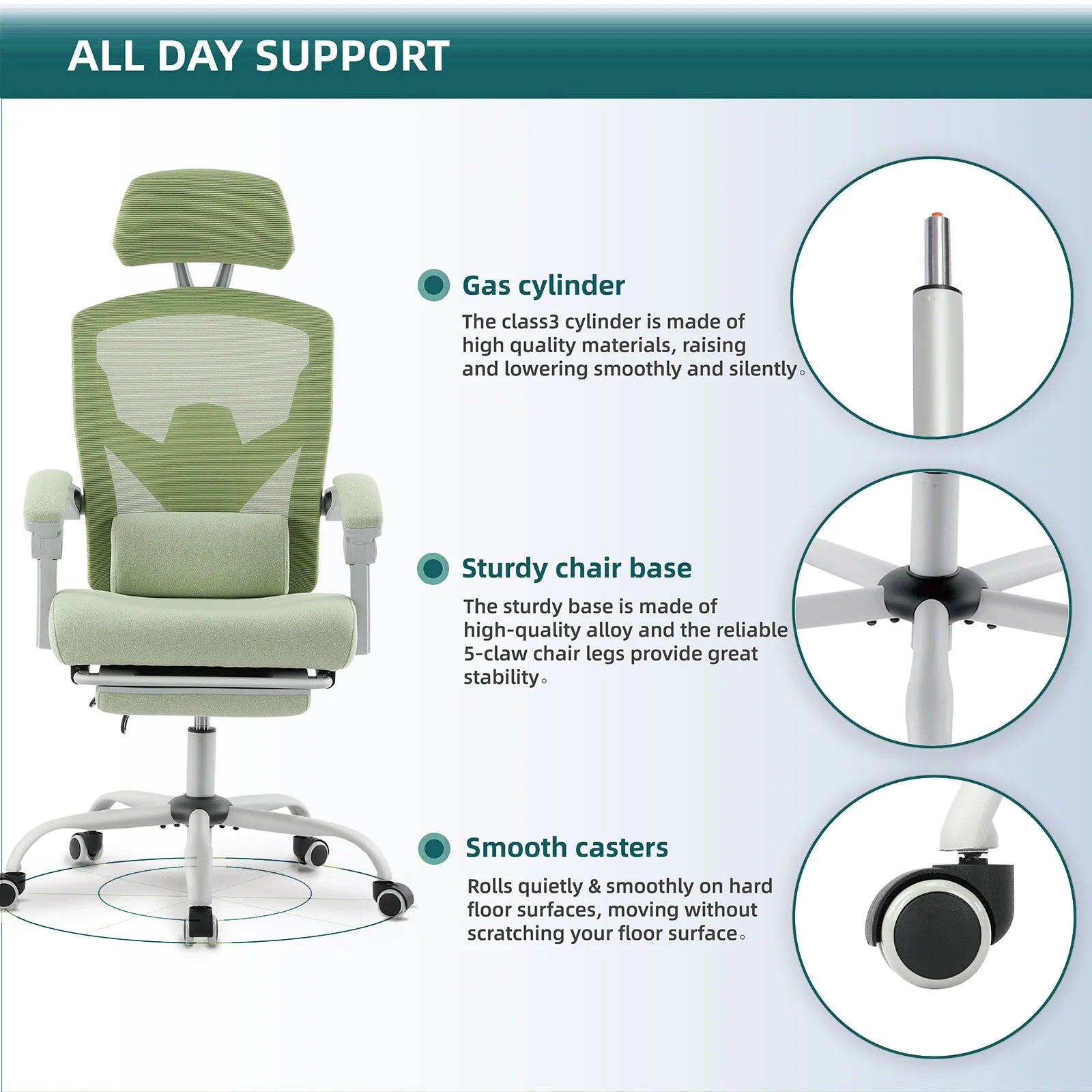 High Back Mesh Lumbar Swivel Rolling Chair